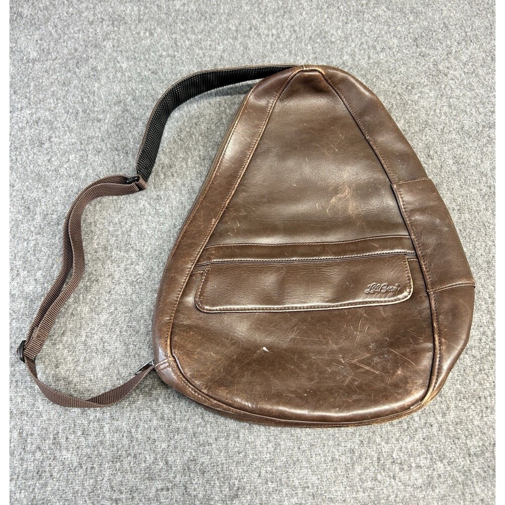 Vintage LL Bean Ameribag Leather Healthy Back Crossbody Sling Bag Backpack